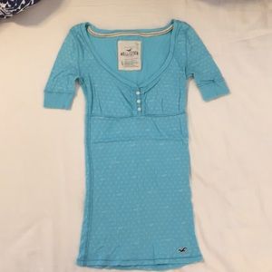 Hollister Wide Scoop Neck Henley Tee